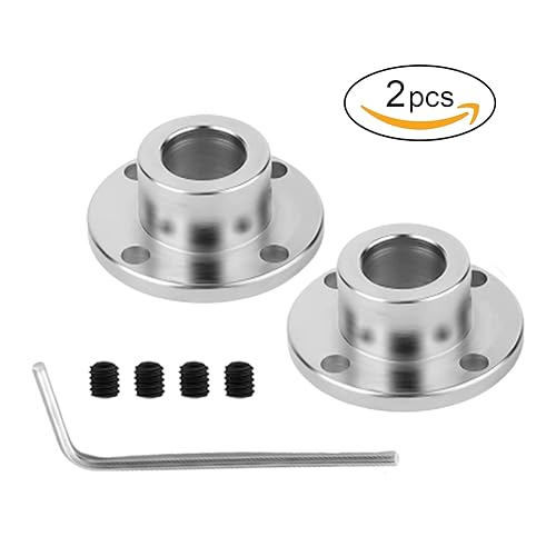 Miniatura 10 de Paquete de 2 acoplamientos de eje de brida de 0.125 in de alta dureza, accesorios de rodamientos de eje de metal de alta dureza, accesorio