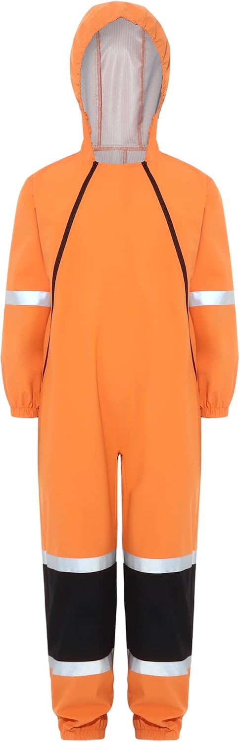 TiaoBug Girls One Piece Rain Coat Waterproof Coveralls for Girls Waterproof One Piece Rain Suit Rainsuit