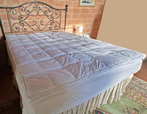 Vico Casa® Topper letto matrimoniale Double Soft 160x190cm - alto 7cm, in piuma naturale; tessuto...