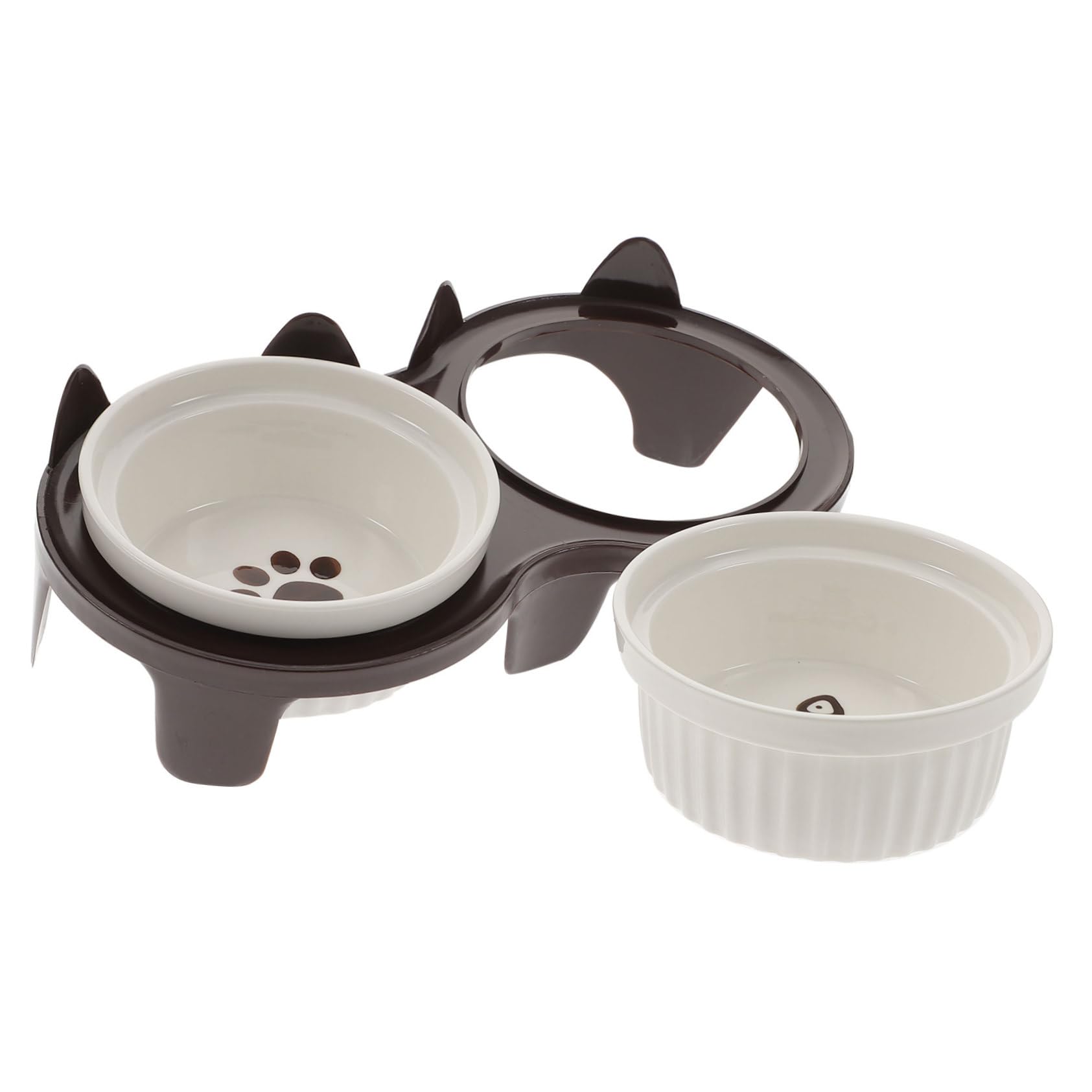 VICASKY Gamelle pour Chat Céramique Antidérapante Gamelle Surélevée Pratique pour Nourrir Chats et Chatons Accessoire de Sol Réutilisable