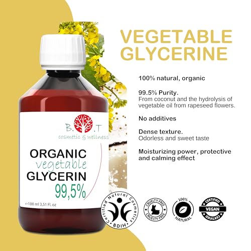 Vegetable Glycerine Certified Organic BIO Glycerol Coconut Derived 100% Natural Moisturiser Skin Hair Premium EP/BP/USP Pharmaceutical Grade Vegan No GMO 500 ml 17.6 fl oz 630 g - Image 2