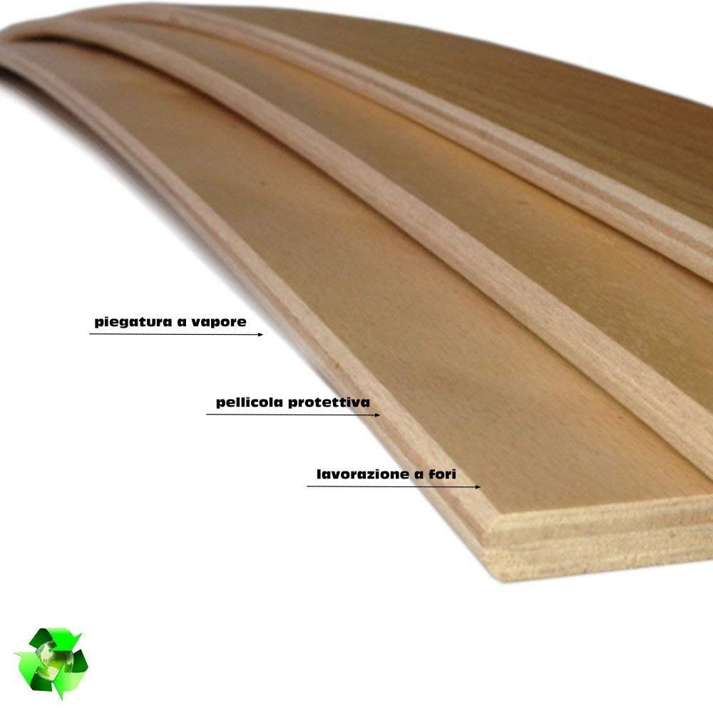 Dormiland, Rete Letto ORTOPEDICA Singola mis. 80x190cm, DOGHE in Legno e Struttura in Acciaio, 100% Made in Italy
