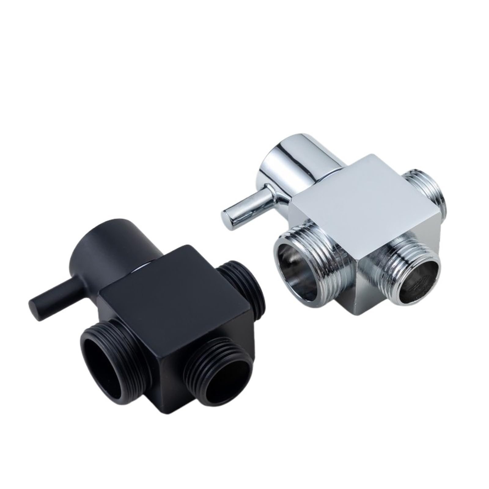Lovssu Black Triple Ball Valve 3 Way Shower Diverter Valve Brass Sink Faucet Splitter For Kitchen Bathroom Water Separator Adaptor(Black)