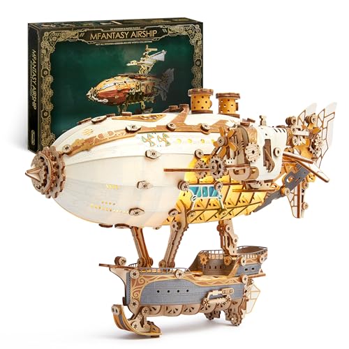FUNPOLA LED 3D Wood Puzzle Fantasy Airship Model...