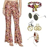 🔥【Erinnerung an die 60er 70er Jahre】:Dieses Hippie-Kostüm für Frauen kann als Disco-Kostüm für Frauen, 70er Jahre Halloween-Kostüm für Frauen verwendet werden. Geeignet für Retro-Mottoparty, 60er-70er-Jahre-Mottoparty, Halloween-Kostümparty, Hippie-Disco-Party, Landessänger im Konzert, Karnevalsparty.