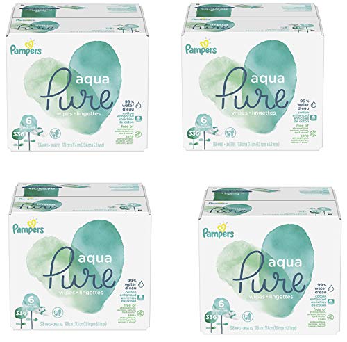 Image of Pampers Aqua Pure 6X Pop-Top Sensitive Water Baby Wipes, 1344 Count