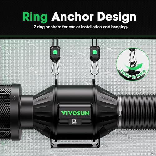 VIVOSUN Ventilador de duto em linha AeroZesh T4, silencioso 10.2 cm 210 CFM Ventilador de exaustão c