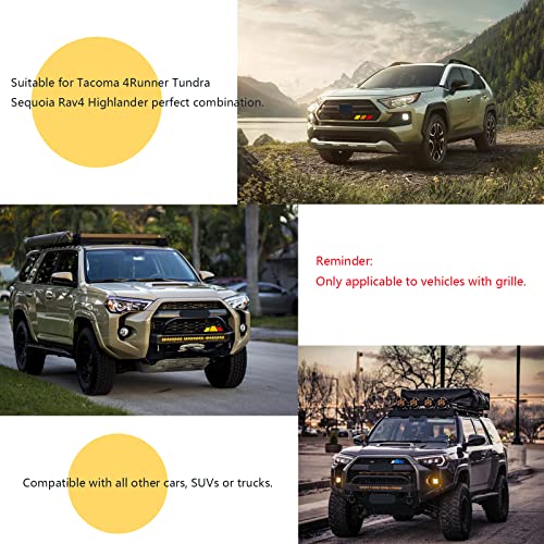 Zbosrma Tri-Color Grille Badge Hood Front Emblem Car Truck Decoration Compitable With Toyota Tacoma 4Runner Tundra Sequoia Rav4 Highlander Car Accessories(Triangle-Red) #TOP4
