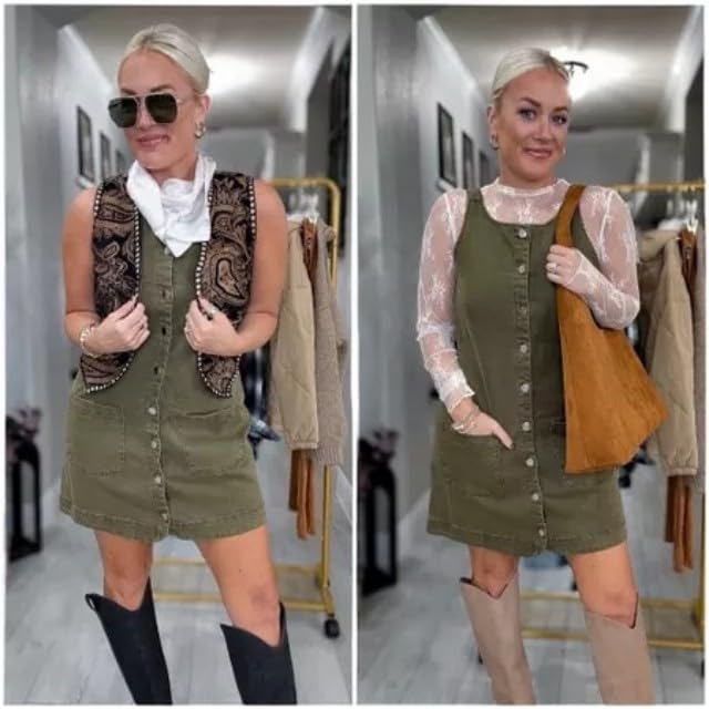Image of Yousify Womens Casual Sleeveless Denim Overalls Dresses Button Down Summer Jean Mini Dress 2025 Trendy Romper With Pockets
