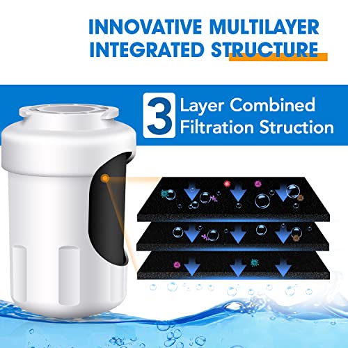 Pureplus Mwf Water Filter Replacement For Ge Smartwater, Hdx Fmg-1, Mwfp, Mwfa, Pl-100, Wfc1201, Rwf0600A, Pc75009, Rwf1060, 197D6321P006, Gse25Gshecss, Kenmore 469991 Refrigerator Cartridge, 4Pack #TOP3