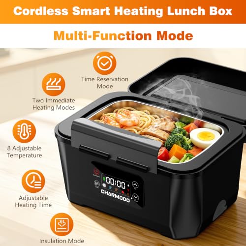 Cordless Electric Lunch Box for Adults, 24000mAh Rechargeable Food Warmer - image 4