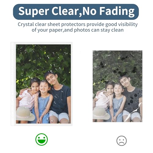 80 Packs Sheet Protectors 3 Ring Binder,Clear Plastic Sheet Protectors 8.5 x 11 inches,Page Protectors 3 Ring Binder Top Loaded,Sheet Reinforced