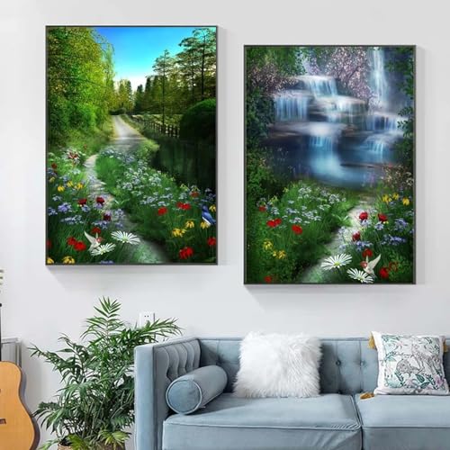 Peinture de beau paysage naturel pour décoration d'allée et salon