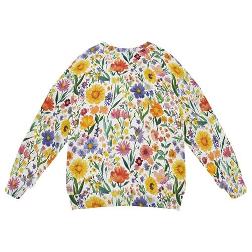 JUNZAN Flowers Calendula Peonies White Kids Boys Hoodie Sweatshirt Long Sleeve Fall Tops Shirts Camping 4T2