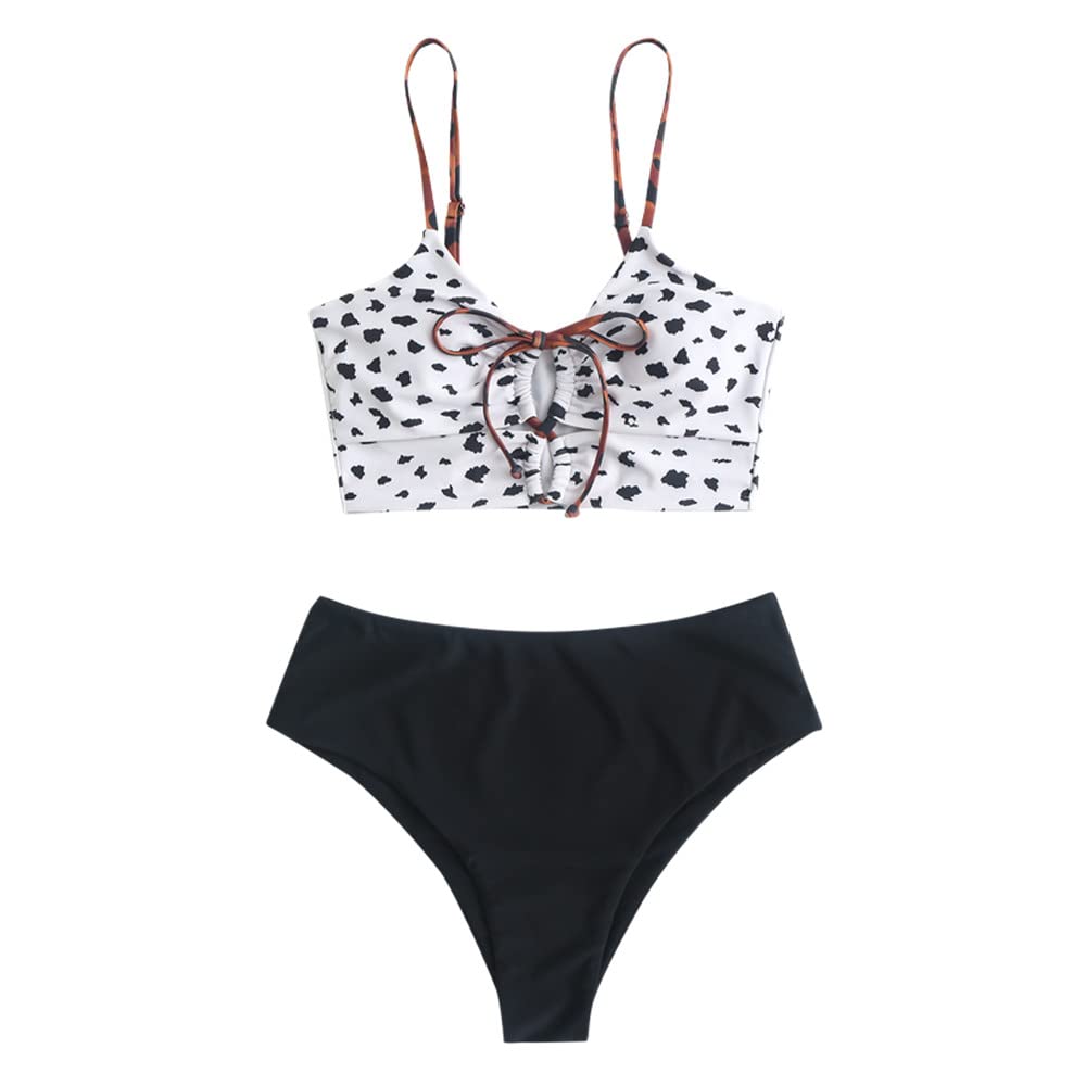 Women's Crisscross Ruched High Waisted Bottom Bikini Set Two Piece Swimsuit Tankini