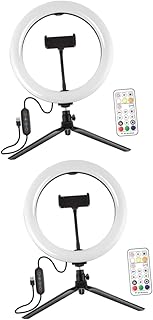 Hemobllo 2 Sets filling white fill light Fill Light tripod Bracket lights LED Flash Lamp LED ring light cosmetic Ring-shaped Filling Lamp Marquee cell phone desktop Dimmable ring light