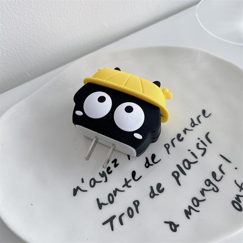 Image of DIVERTS Charger Case Cover 360 Degree Full Protection Cover Funny Cartoon Character Compatible for iPhone 18-20W Silicone Protective Charger Cover Cable Protector (Eyes Design)