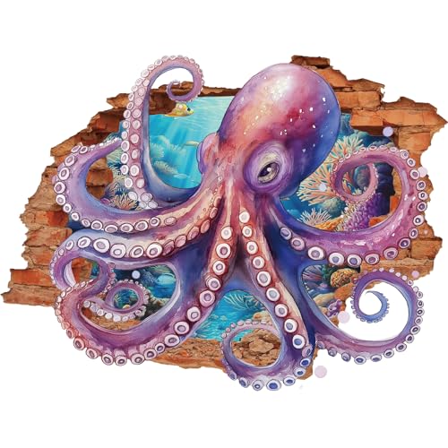 Vinilos decorativos 3D pulpo marino pack 2 hojas