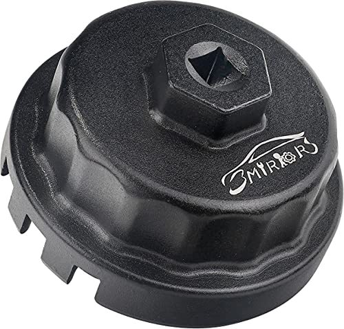 3mirrors Oil Filter Wrench Oil Filter Removal Tool Compatible with Toyota Lexus Scion RAV4 Camry Tundra Highlander Sienna Prius 2.5 - 5.7L Engine with 64mm Cartridge Style Oil Filter System