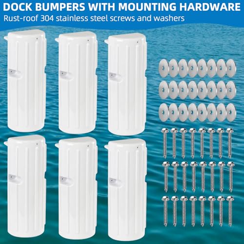 Image of Dock Bumper Fender,Boat Dock Bumpers for Edge or Side,Marine Fender Guard Vertical Protection,Durable Construction,Include Mounting Hardware