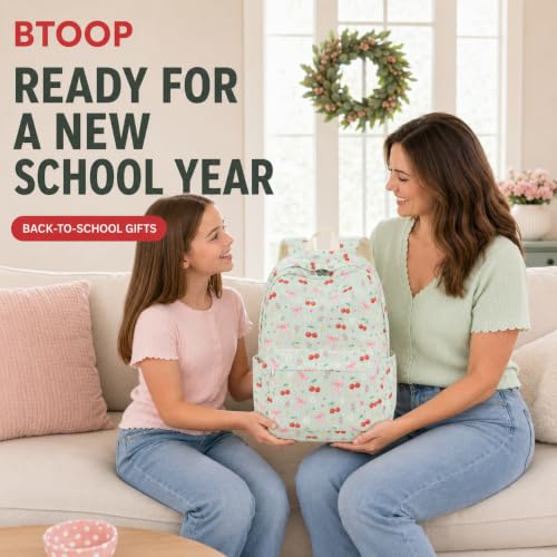 Image of BTOOP School Backpack for Teens Large Cute Bookbag Lightweight 15.6 inch Laptop Bag for Girls Women Casual High School College