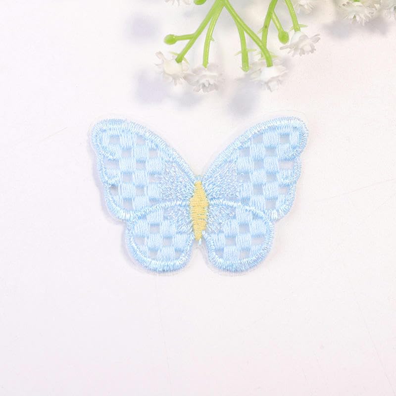 Parches de Bordado 30 Parches de Ganchillo con Forma Mariposa pequeña, 6 x 4 cm, Bordados, for Planchar, Chinos, for Coser en Ropa, Vaqueros y Chaquetas(Orange)