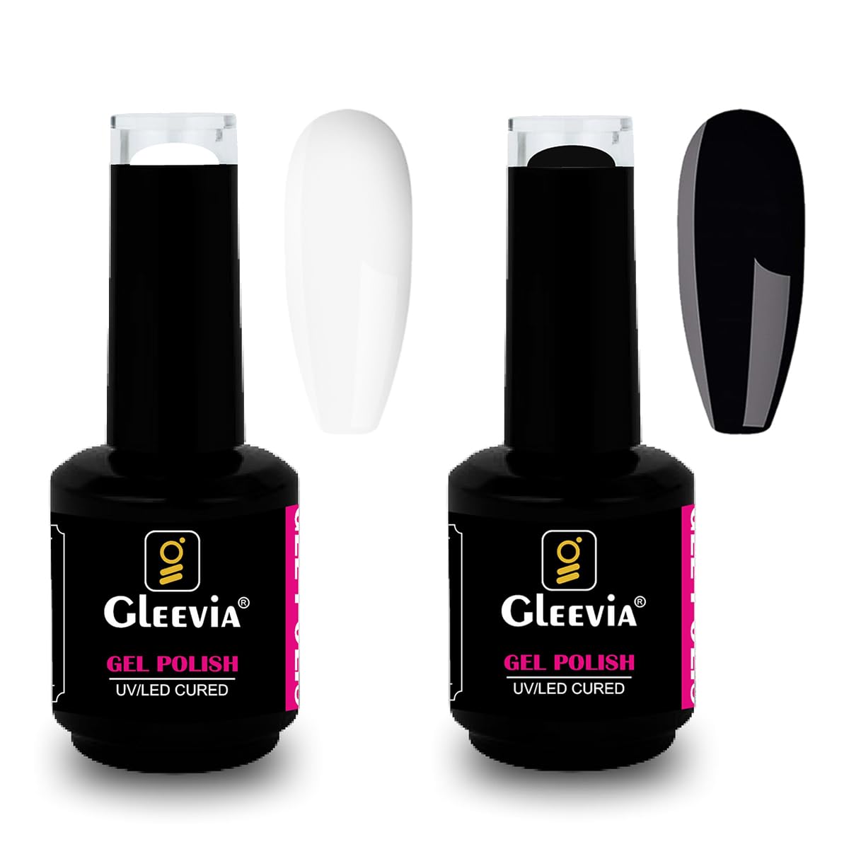Gel Nail Polish, Black & White Color Soak Off Gel Polish Nail Art Manicure Salon DIY Nail Uv Lamp Gel Nail Design Decoration at Home Gift for Women Gel Nail Polish (Pack of 2) 15ml/each-image-33
