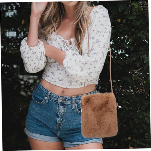 Sac peluche marron UPKOCH pour ranger son téléphone portable