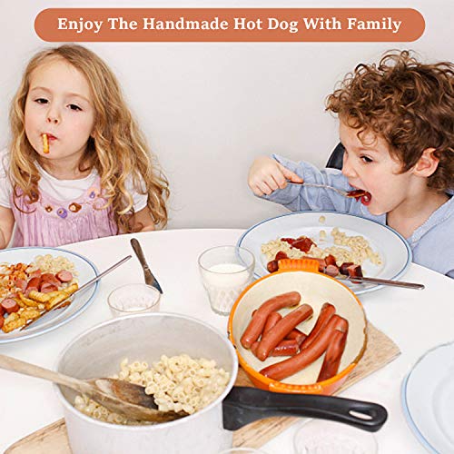 Akamino Silicone Baking Mold with Brush Non-Stick Silicone Sausage Mold for Microwave DIY Homemade Hot Dogs Red&Green - 2 Pack