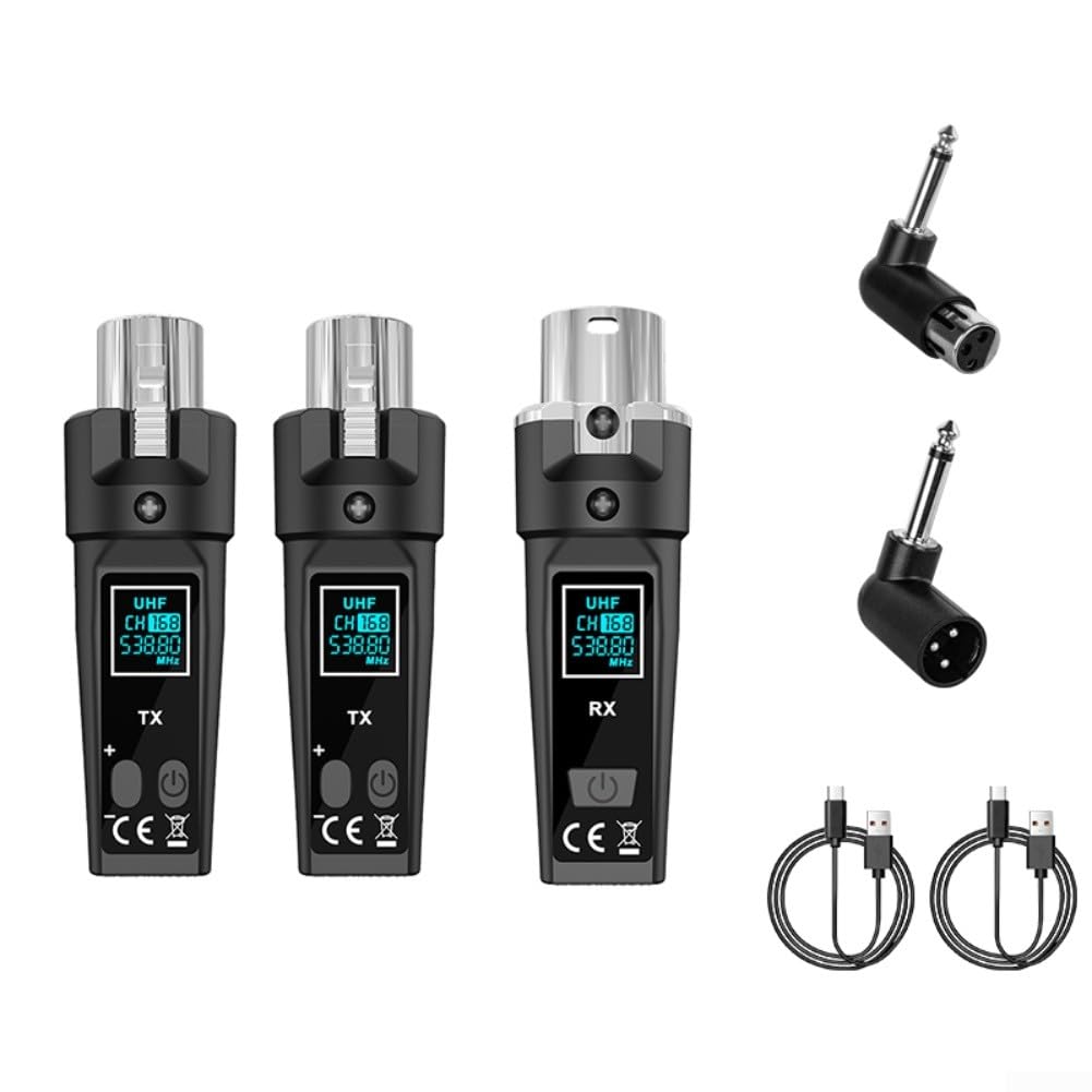 Receptor transmisor de micrófono inalámbrico, sistema de micrófono inalámbrico UHF con rango dinámico de 110 dB, juego de micrófono recargable para micrófonos dinámicos, mezclador de audio, cámara