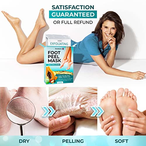 image for Foot Peel Mask - Dermatologically Tested - 2 Pack (Pairs) Exfoliating 