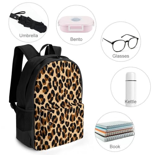 Backpack for Women Men, Cheetah Leopard Print Reusable Lightweight Daypack for Commuting, Travel, Funny Breathable Shoulder Bag4