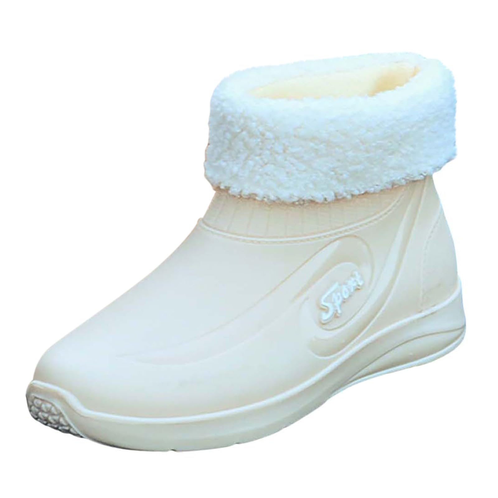 Botas de goma cortas para mujer, botines de goma impermeables, forradas, botas de lluvia, botas de lluvia, botas de lluvia, antideslizantes, botas de jardín, botas de lluvia