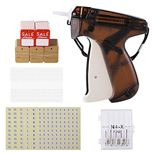 3356pcs Fine Tagging Gun Set for Clothing, Price Tag Gun with 2250 Barbs Fasteners & 500 Price Tags & 600 Size Stickers & 5 Needles for Tag Attacher Guns for Store, Retailers, Boutique
