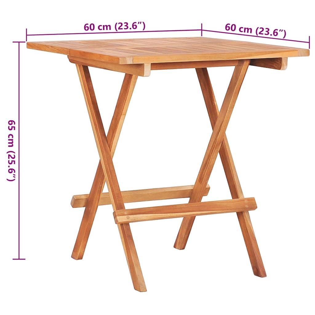 vidaXL Ensemble de Bistro 3 pcs avec Coussins Gris Bois de Teck Massif