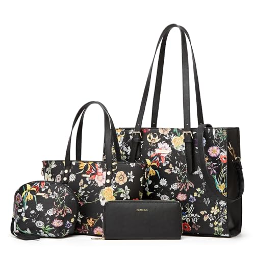 Image of Women Fashion Synthetic Leather Handbags Tote Bag Shoulder Bag Top Handle Satchel Purse Set