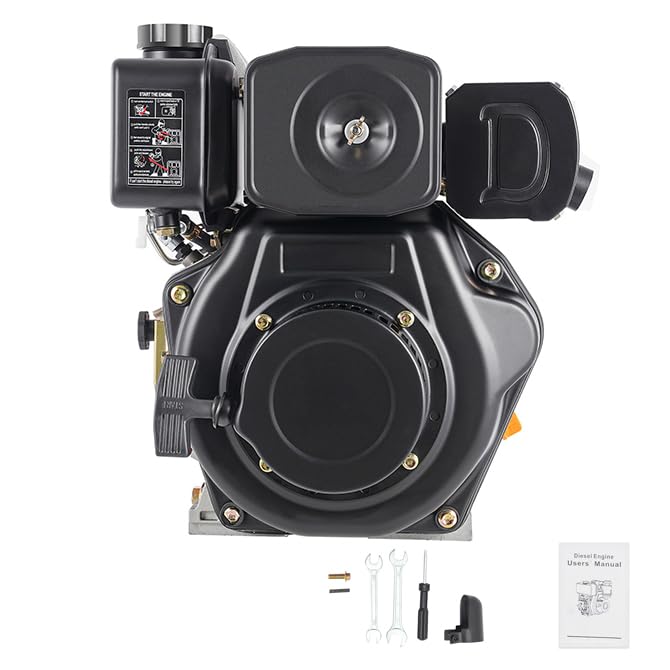 Motor Go Kart, motor diesel, motor diésel, 247CC de 4 tiempos de un solo cilindro de refrigeración por aire, motor diesel para máquinas de molienda,