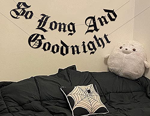 Image of Gothic Letter So Long And Goodnight Banner - Funeral 30th Birthday Banner - Emo 30th Birthday Party Decoration (GOODNIGHT)