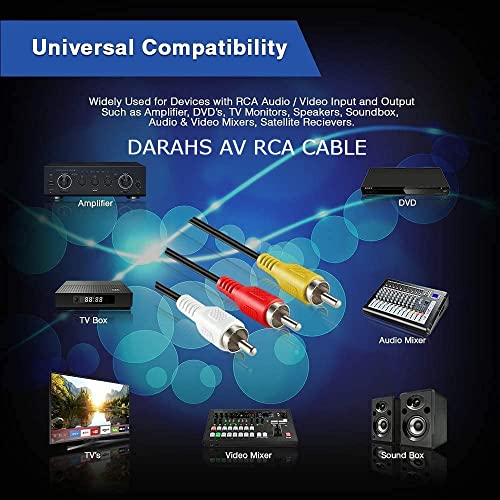 Darahs 3RCA Male to 3RCA Male Stereo Audio Video Cable Gold Plated - Suitable for TV LC LED Home Theater Laptop PC DVD (4.9 FT 1.5 Meter) 4 51GQHsz8bJL