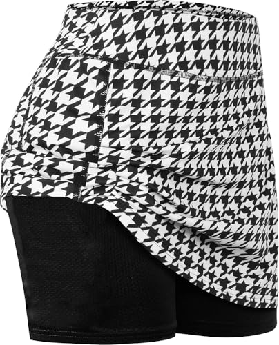 Image of Mehrang Skirt with Shorts for Women's & Girl's Solid High Waist Flared Skater Short Mini Skirt