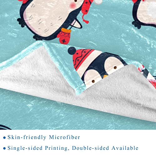 Couverture en microfibre légère de qualité supérieure, motif pingouin