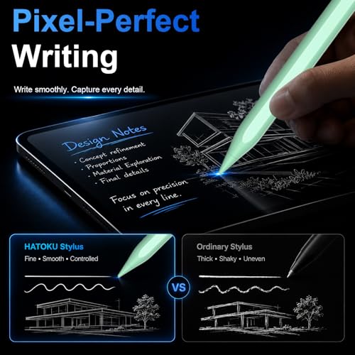 Image of HATOKU Stylus Pen for Apple iPad 2018-2026 for Note-Taking Drawing Green