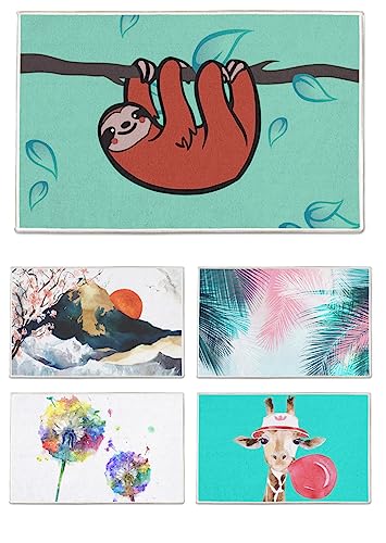 arteneur® - Badematten & Badteppiche 50x80 cm | Badvorleger rutschfest Waschbar bis 40°C | Saugstark & Schnelltrocknend | Fußbodenheizung Geeignet | Weich & Flauschig | Badezimmerteppich Faultier