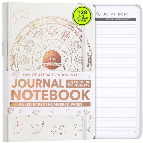 Freedom Mastery Journal Notebook - Daily and Manifest Journal, Daily Journal for Women & Men, Ruled Paper, Numbered Pages, 100gsm Ivory White Paper, Notebook with Pen Holder