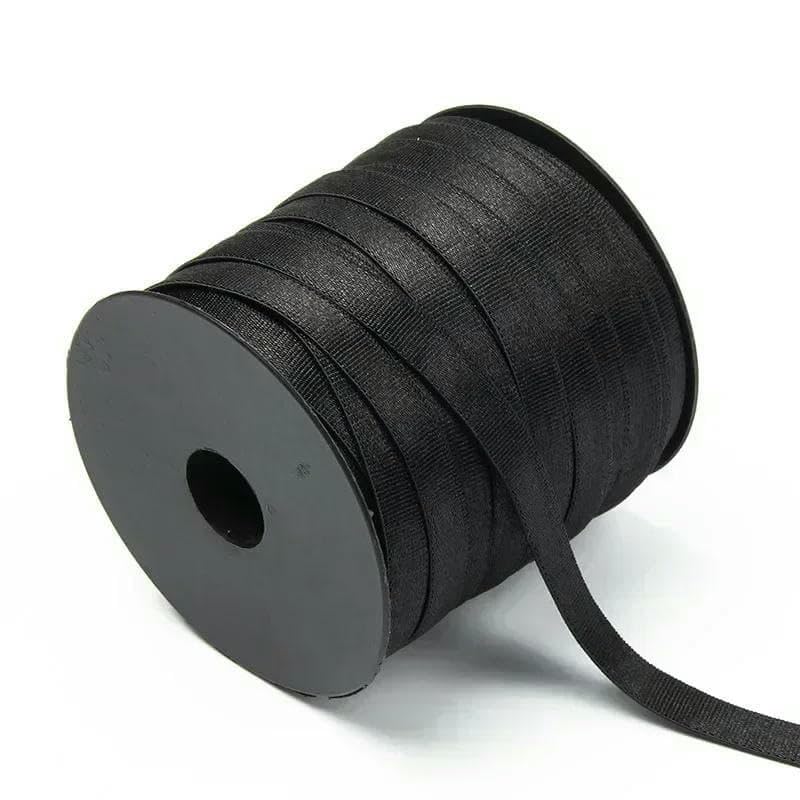Correas elásticas de licra de colores para sujetador (10/20/50 m), 6/8/10/15 mm, suaves, para ropa interior, accesorio de costura DIY, color negro, 8 mm, 50 metros