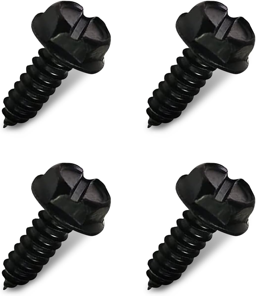 4 tornillos para matrícula de automóvil, tornillos de acero inoxidable, pernos de matrícula de vehículos, kit de cierre de tornillo automotriz,