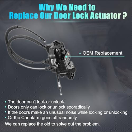 Image of uxcell Replacement Front Right Passenger Side Power Door Lock Actuator Motor with Cable for Hyundai Santa Fe 2006-2009 Door Latch Actuator Assembly No.813202B010 Black
