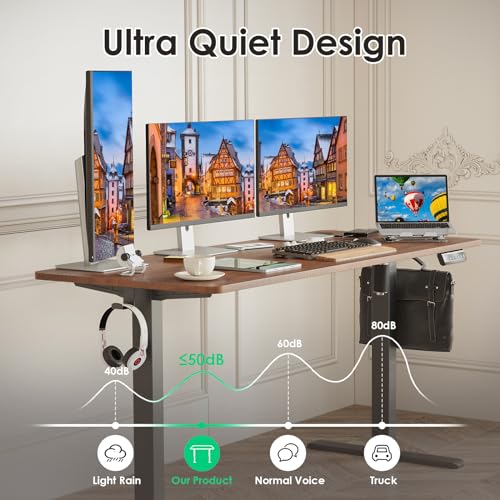 Image of Sunon Electric Standing Desk Adjustable Height Sit Stand Home Office Desk with Splice Board