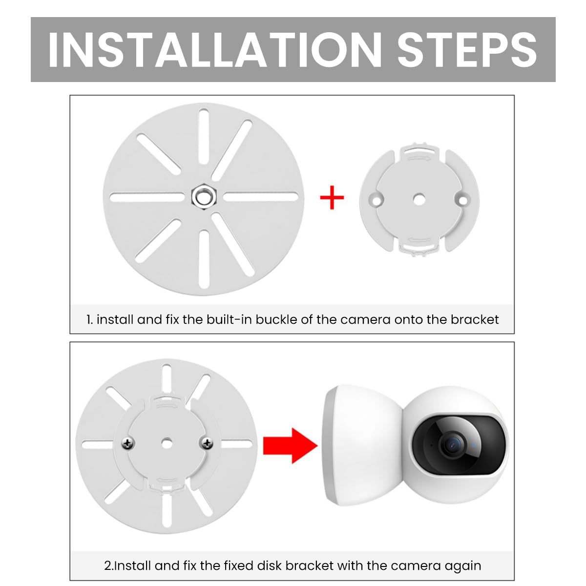 ZORBES CCTV Camera Mount 1 Set Adhesive Wall Ceiling Stand No-Drill 3