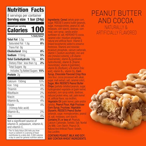 Reese's Puffs Breakfast Cereal Treat Bars, Peanut Butter & Cocoa, 8 ct - image 2